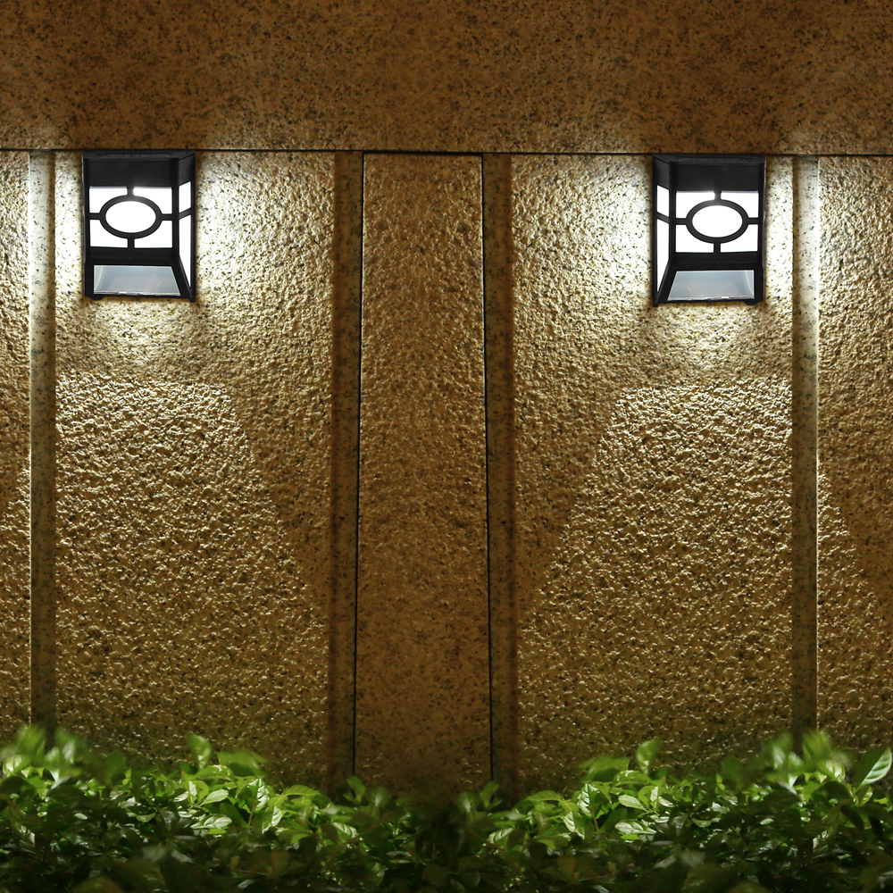 2 pcs/lot solar charging wall light outdoor garden landscape decoration Retro courtyard LED atmosphere light intelligent light control outdoor waterproof white light